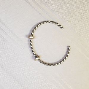Trollbeads Twisted Silver Bangle XXS W/two Trollbeads Silver Spacers
